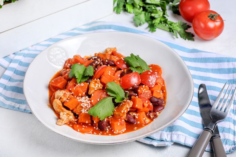 Откройте для себя эквадорскую кухню: индейка с бататом и красной фасолью