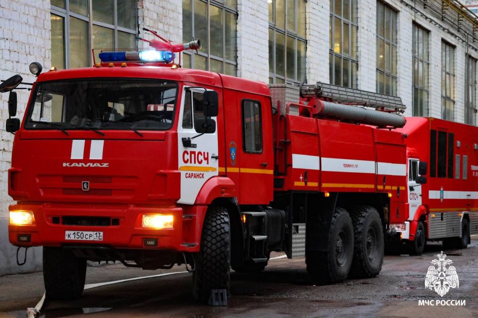 Пожар на предприятии в Республике Мордовия Пожар на предприятии в Республике Мордовия