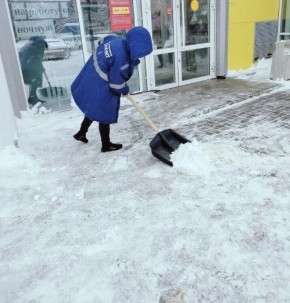 Снежный десант объединяет. Представители потребительского рынка и предпринимательства городского округа Саранск продолжают уборку подходов и входных групп к объектам бизнеса и прилегающих к ним территорий