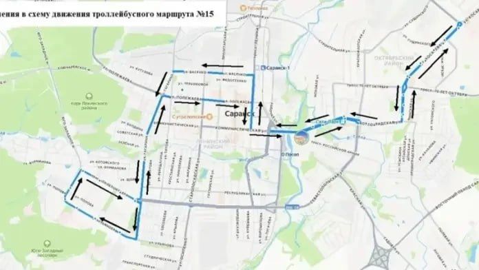 14 марта в Саранске троллейбус №15 изменит схему движения