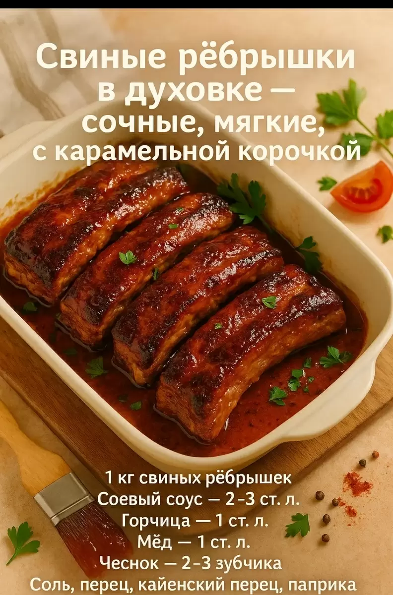 Идеальные свиные рёбрышки: домашний рецепт