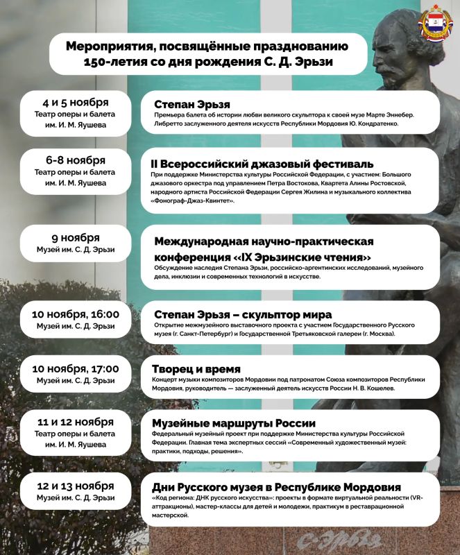 150 лет со дня рождения Степана Эрьзи: большая юбилейная программа в Мордовии